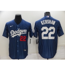 Men Los Angeles Dodgers 22 Clayton Kershaw Navy Cool Base Stitched Jerseys