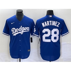 Men Los Angeles Dodgers 28 J D  Martinez Blue Cool Base Stitched Baseball Jersey