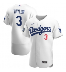 Men Los Angeles Dodgers 3 Chris Taylor Men Nike White Home 2020 World Series Bound Flex Base Player MLB Jersey