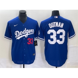 Men Los Angeles Dodgers 33 James Outman Royal Cool Base Stitched Baseball Jersey
