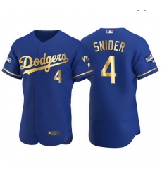 Men Los Angeles Dodgers 4 Duke Snider Men Nike Authentic 2021 Gold Program World Series Champions MLB Jersey Royal