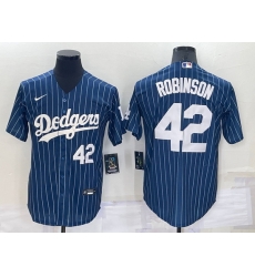 Men Los Angeles Dodgers 42 Jackie Robinson Navy Cool Base Stitched Jerseyy
