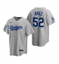 Men Los Angeles Dodgers 52 Pedro Baez Gray 2020 World Series Champions Jersey