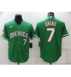 Men Los Angeles Dodgers 7 Julio Urias Green Mexico Stitched Baseball jersey