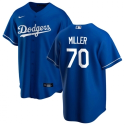 Men Los Angeles Dodgers 70 Bobby Miller Blue Cool Base Stitched Baseball Jersey