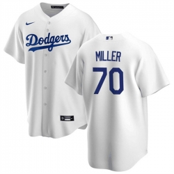 Men Los Angeles Dodgers 70 Bobby Miller White Cool Base Stitched Baseball Jersey
