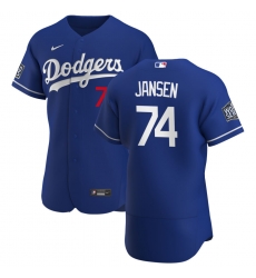 Men Los Angeles Dodgers 74 Kenley Jansen Men Nike Royal Alternate 2020 World Series Bound Flex Base Player MLB Jersey