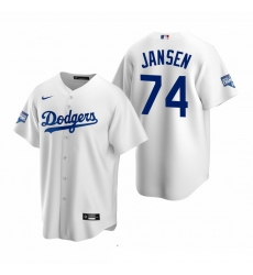 Men Los Angeles Dodgers 74 Kenley Jansen White 2020 World Series Champions Replica Jersey