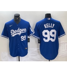Men Los Angeles Dodgers 99 Joe Kelly Blue City Connect Cool Base Stitched Baseball Jersey 11