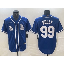 Men Los Angeles Dodgers 99 Joe Kelly Blue Cool Base Stitched Baseball Jersey 1