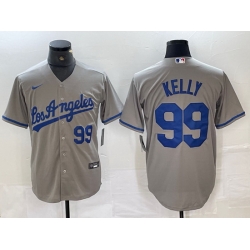 Men Los Angeles Dodgers 99 Joe Kelly Grey Stitched Jersey 4