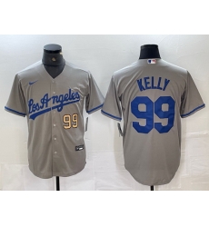 Men Los Angeles Dodgers 99 Joe Kelly Grey Stitched Jersey 6