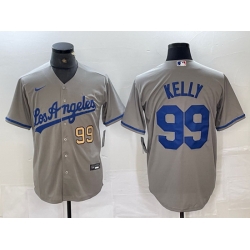Men Los Angeles Dodgers 99 Joe Kelly Grey Stitched Jersey 6