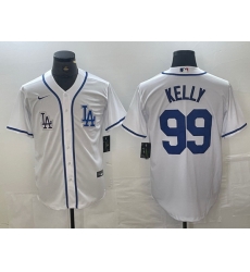 Men Los Angeles Dodgers 99 Joe Kelly White City Connect Cool Base Stitched Baseball Jersey 1