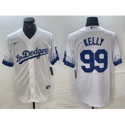 Men Los Angeles Dodgers 99 Joe Kelly White City Connect Cool Base Stitched Baseball Jersey