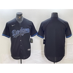 Men Los Angeles Dodgers Blank Black Cool Base Stitched Baseball Jersey 4