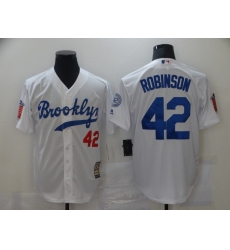 Men Los Angeles Dodgers Brooklyn Jackie Robinson 42 White Flex Base MLB Jerseys