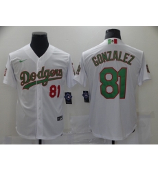 Men Los Angeles Dodgers MexicanLuis Gonzalez 81 World Series White MLB Jersey