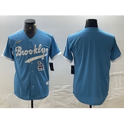 Men Los Angeles Dodgers Team  Light Blue Throwback Cool Base Stitched Baseball Jersey 9