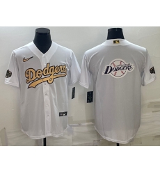 Men Los Angeles Dodgers White Team Big Logo Cool Base Stitched Baseball Jerseys