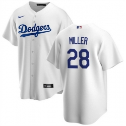 Men Men Los Angeles Dodgers 28 Bobby Miller White Cool Base Stitched Baseball Jersey