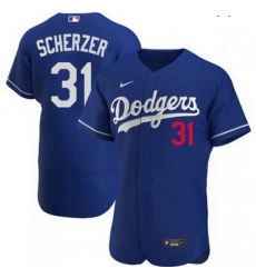 Men Men Los Angeles Dodgers 31 Max Scherzer Royal Alternate Jersey