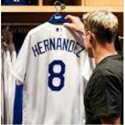 Men kike Hernandez #8 Dodgers White Flex Base jersey