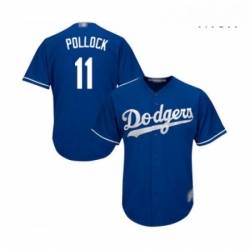 Mens Los Angeles Dodgers 11 A J Pollock Replica Royal Blue Alternate Cool Base Baseball Jersey 