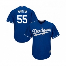 Mens Los Angeles Dodgers 55 Russell Martin Replica Royal Blue Alternate Cool Base Baseball Jersey 