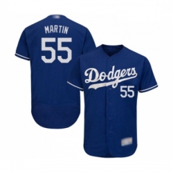 Mens Los Angeles Dodgers 55 Russell Martin Royal Blue Alternate Flex Base Authentic Collection Baseball Jersey