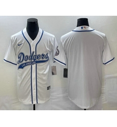 Men's Los Angeles Dodgers White Blank With Patch Cool Base Stitched Baseball Jerseys