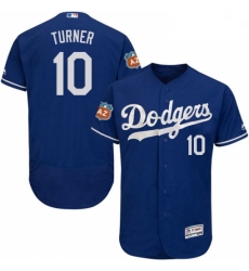 Mens Majestic Los Angeles Dodgers 10 Justin Turner Royal Blue Flexbase Authentic Collection MLB Jersey