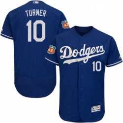 Mens Majestic Los Angeles Dodgers 10 Justin Turner Royal Blue Flexbase Authentic Collection MLB Jersey