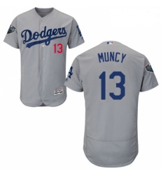Mens Majestic Los Angeles Dodgers 13 Max Muncy Gray Alternate Flex Base Authentic Collection 2018 World Series Jersey
