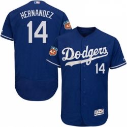 Mens Majestic Los Angeles Dodgers 14 Enrique Hernandez Royal Blue Flexbase Authentic Collection MLB Jersey 