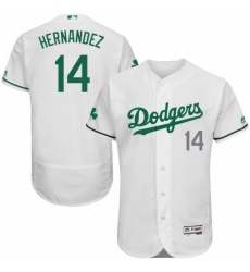 Mens Majestic Los Angeles Dodgers 14 Enrique Hernandez White Celtic Flexbase Authentic Collection MLB Jersey