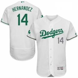 Mens Majestic Los Angeles Dodgers 14 Enrique Hernandez White Celtic Flexbase Authentic Collection MLB Jersey