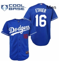 Mens Majestic Los Angeles Dodgers 16 Andre Ethier Authentic Royal Blue Cool Base MLB Jersey