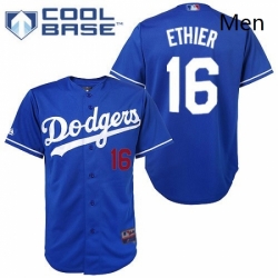 Mens Majestic Los Angeles Dodgers 16 Andre Ethier Authentic Royal Blue Cool Base MLB Jersey