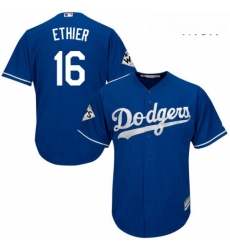 Mens Majestic Los Angeles Dodgers 16 Andre Ethier Replica Royal Blue Alternate 2017 World Series Bound Cool Base MLB Jersey