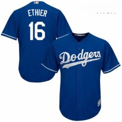 Mens Majestic Los Angeles Dodgers 16 Andre Ethier Replica Royal Blue Alternate Cool Base MLB Jersey