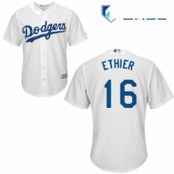Mens Majestic Los Angeles Dodgers 16 Andre Ethier Replica White Home Cool Base MLB Jersey