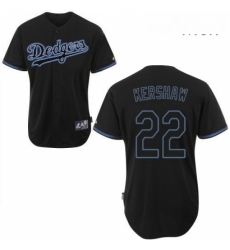 Mens Majestic Los Angeles Dodgers 22 Clayton Kershaw Authentic Black Fashion MLB Jersey