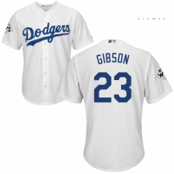 Mens Majestic Los Angeles Dodgers 23 Kirk Gibson Replica White Home 2017 World Series Bound Cool Base MLB Jersey