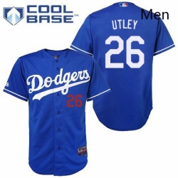 Mens Majestic Los Angeles Dodgers 26 Chase Utley Authentic Royal Blue Cool Base MLB Jersey