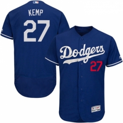 Mens Majestic Los Angeles Dodgers 27 Matt Kemp Royal Blue Alternate Flex Base Authentic Collection MLB Jersey