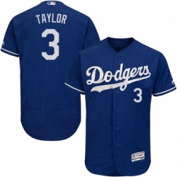 Mens Majestic Los Angeles Dodgers 3 Chris Taylor Royal Blue Alternate Flex Base Collection 2018 World Series Jersey