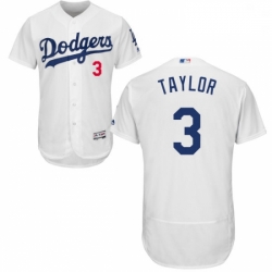 Mens Majestic Los Angeles Dodgers 3 Chris Taylor White Flexbase Authentic Collection MLB Jersey