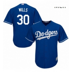 Mens Majestic Los Angeles Dodgers 30 Maury Wills Replica Royal Blue Alternate Cool Base MLB Jersey