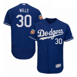 Mens Majestic Los Angeles Dodgers 30 Maury Wills Royal Blue Flexbase Authentic Collection MLB Jersey